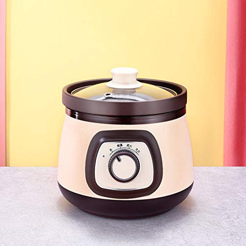 Olla cocción Lenta eléctrica 1,5 l con Revestimiento cerámica, Olla para guisar Inteligente para hogar con función Reserva y 6 configuraciones cocción para 2 o 3 Personas