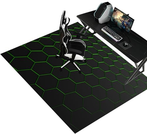 Fzamudng 120 x 140 cm Unterlage Schreibtischstuhl, Bürostuhl Unterlage, Gaming Teppich für Stuhl, Bodenschutzmatte für Hartböden, Gaming Bürostuhl Stuhlmatten, Computerstuhl Teppiche