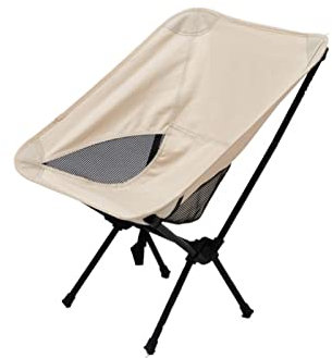 Snowflyk Tragbarer Campingstuhl für den Außenbereich, Oxford-Stoff, klappbarer, verlängerter Sitz zum Angeln, Grillen, Picknick, Strand, ultraleichter Chai (Beige)