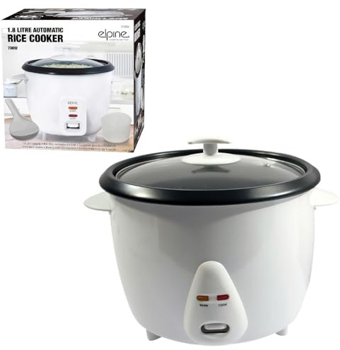 Electric Rice Cooker – 6-Cup Capacity, Non-Stick Pot, One-Touch Operation, Automatic Keep Warm Function, Steamer Basket Included (0.8L 350W Rice Cooker - White)
