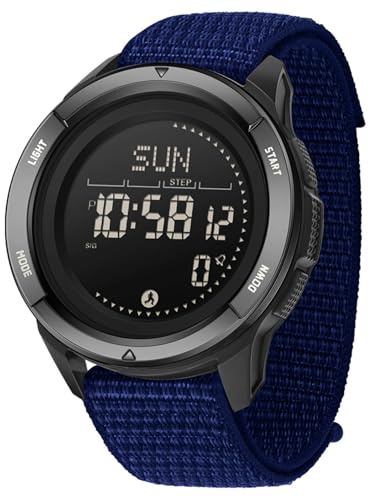 BIEWO Herren Militär Sportuhr Digital 5ATM Wasserdicht Fitness Uhr mit Kompass Metronom Kalorien Stoppuhr Schrittzähler Laufuhr