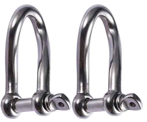 MEAKTSMI 2 Stücke Marine Grade Schäkel Edelstahl Twist Schäkel Schraubstift Schäkel Twisted Schäkel Schraubstift Für Segeln