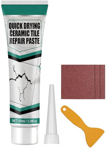 Set di riparazione per piastrelle in ceramica, bianco, set di riparazione per vasche da bagno, set di riparazione per piastrelle, bianco, set di riparazione per graffi, 1 pezzo