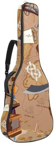 Eslifey Tasche für Akustikgitarre, Musik, Social Media, verstellbarer Schultergurt, Gitarrenkoffer, Gigbag 101,6 cm, 104,7 cm, 106,7, Mehrfarbig 4, 42.9x16.9x4.7 in, Taschen-Organizer