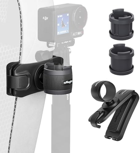 Support universel pour perche à selfie avec clip rapide pour caméras d'action Insta360/DJI Action Caméras 360° Rotation à 360° Pince sécurisée avec protection en silicone Compatible avec les bâtons de