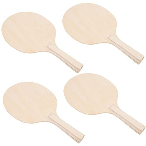 YARNOW 4stücke Badminton Holzschläger Paddel Für Beachbälle Hellbraun Mit Stabiler Oberfläche Für Gute Ballkontrolle