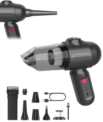 Aspirapolvere Portatile Senza Fili,8kPa Aspirabriciole Potente Con Fili,4 in 1 Mini Aspirapolvere Auto Senza Fili,4000mAh USB-C Ricaricabile Aspirapolvere Piccolo,Non Booster Avviamento