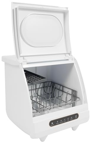 Mini Spülmaschine 800W 360° Drehbaren Wasserstrahl Tragbarer Geschirrspüler mit 5 Spülmodi 5L Wasserverbrauch Arbeitsplatten Spülmaschinen, für Wohnungen, Imbissbuden und Wohnheime