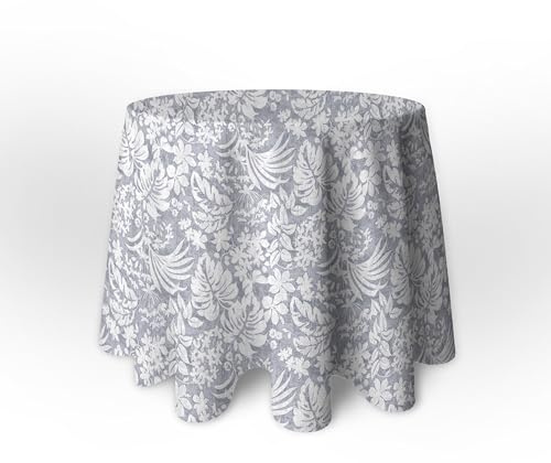 LaFábricadelasTelas - Hecho en España. Falda,faldón o Ropa de Mesa Camilla Redonda Mandala Primavera Verano Loneta Estampada algodón, Faldón Faldilla enagüilla (Gris, 80)