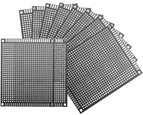 sourcing map 10Pcs Solderable Breadboard, 3.15x2.36 Double Sided Circuit Board Black Tinned PCB Board Small Prototype Board for DIY Electronics Projects Apply to Soldering Projects