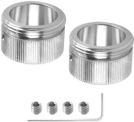 Orivin Adaptador de válvula de calefacción de acero inoxidable, 2 adaptadores de cabezal termostático con rayas, válvula de radiador RA a M30 x 1,5 con llave hexagonal