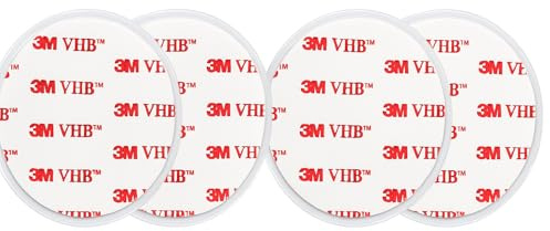 Gecko-Loc Clear Adhesive Mounting Disks (4 Pack) for Suction Cups Shower Caddies, 2.85 Inch Round, Clear Acrylic, Package of 4