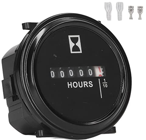 plplaaoo Compteur horaire mécanique à Quartz Universel 99 999,9 Heures, Haute précision, entièrement scellé, pour Machines de Construction, véhicules d'ingénierie, matériau ABS