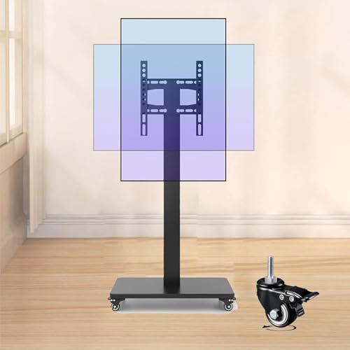 AYCDL Support TV Mobile sur roulettes pour Téléviseurs Plats Et Incurvés LED LCD De 23 À 65 Pouces, Support De Sol Portable pour Téléviseur Jusqu'À 100 Kg. Chariot TV