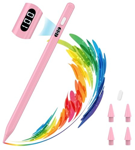 Moko Stylus Für iPad 2018-2026, USB-C Ladestift Mit LED-Anzeige | Neigungserkennung,Handballenerkennung,Für iPad 11/10/9/8/7/6,Air M4/M3/M2/5/4/3,Pro 13/12.9/11,Mini 7/6/5,Schwarz