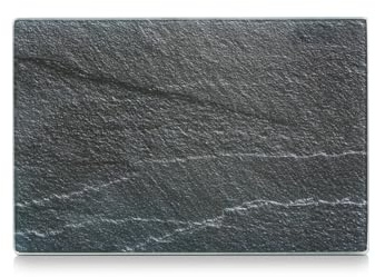 Glasschneideplatte aus Sicherheitsglas, Schiefer, 30 x 20 cm | Mit Silikonfüßen