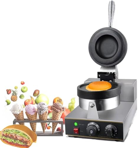 Macchina per hamburger, macchina per gelato, macchina per waffle elettrica da 1300 W, macchina per waffle commerciale, macchina per hamburger con pressa per panini antiaderente, macchina per