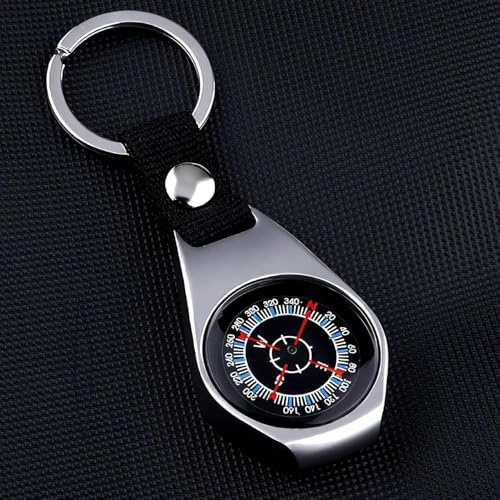 Kompass Wegweiser-Schlüsselanhänger aus Aluminium – Wasserdichter Taschenkompass für Outdoor, Camping & Abenteuer - Original. (1)
