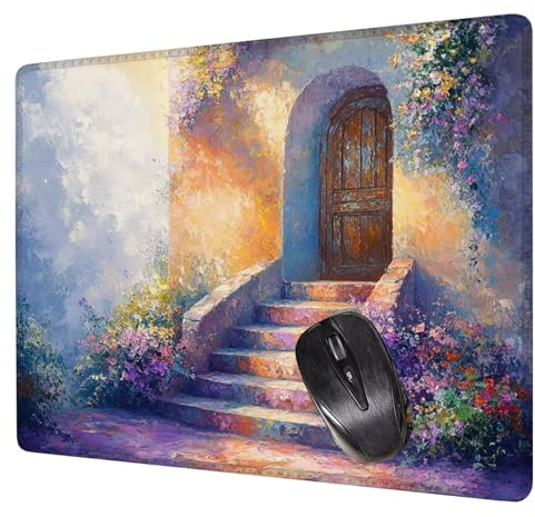 Alfombrilla Ratón Lila Mouse Pad Paisaje Alfombrilla Escritorio, 40x30x0.3cm Tapete Rato, con Base de Goma Antideslizante, Mejora la precisión Velocidad Pequeña Mousepad Portátil para Gaming H0-577