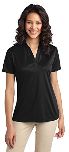 Port Authority Women's Silk Touch Performance Polo L540, Black, X-Large