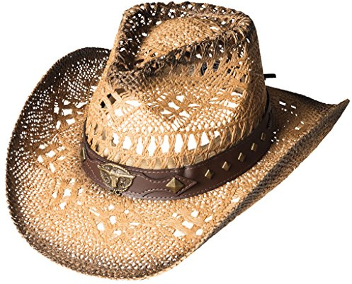 Strohhut Westernhut Cowboyhut Outdoorhut Countryhut Stars & Stripes »SUNSET« (L)