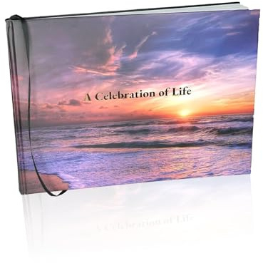 LIFETOO Ocean Funeral Guest Book w/Pen (12 x 8, 400+ Guests), Celebration of Life Guest Books, Memorial Service Guest Book Sign for Funerals | Guest Book for Funeral, Memory Book for Funeral Guest