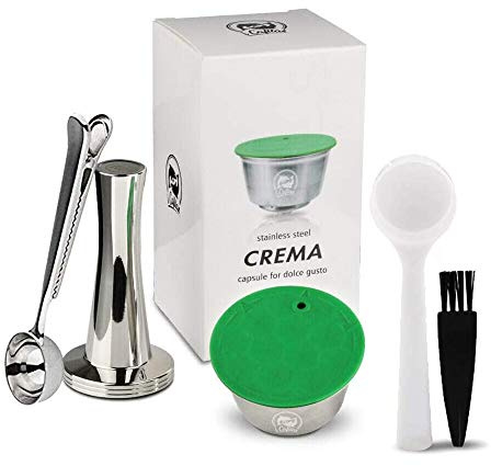 I Cafilas Wiederbefüllbare Kaffeekapsel für Dolce Gusto aus Edelstahl zum Nachfüllen,Refill-Kapsel Nachfüllbare und Wiederverwendbare Edelstahl Kaffeekapselfüllung für Dolce Gusto