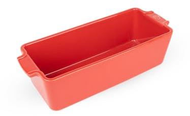 PEUGEOT - Rechteckige Kuchenform aus Keramik - 31 cm x 26 cm x 8,7 cm - Fassungsvermögen: 2 L - 10 Jahre Garantie - Rot