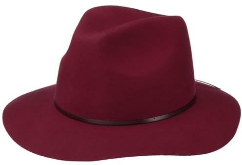 LIERYS Fine Wool Fedora Hut Traveller Stil Kunstleder Garniturband Made in Italy Damen Herbst Winter