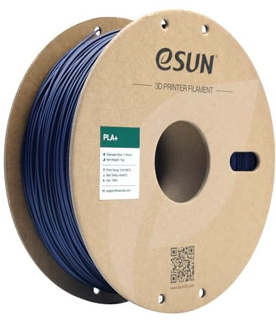 eSUN PLA+ Filament 1.75mm, 3D Drucker Filament PLA Plus, Maßgenauigkeit +/- 0.03mm, 1kg Spule (2.2 LBS) 3D Druck Filament für 3D Drucker, Dunkel Blau