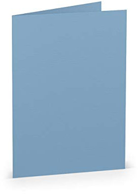 PAPERADO 150 Faltkarten DIN A6 - Dunkelblau gerippt Hell-Blau - 10,5 x 14,8 cm - 220 g/m² - Doppelkarte Klappkarte Einladungskarte