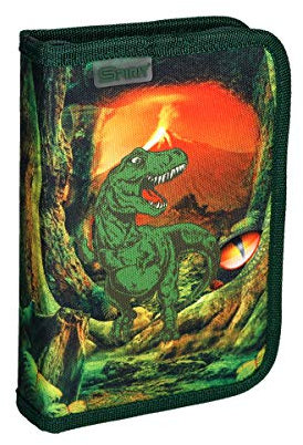 SPIRIT Federmäppchen/Schüleretui für Schreibwaren Federtasche Stifte-Tasche Bleistifthalter Federmappe Für Mädchen Teenager Jungen Mäppchen Große Kapazität für Schüler Student T-REX 1-Zipp 24-TLG.