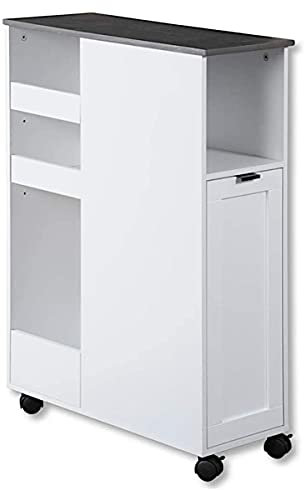 KESPER Nischenregal 24850-13 Spanplatte weiß mit Lenkrollen/Servierwagen