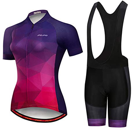 Hotlion Radtrikot Damen Sets Fahrradkleidung Frauen Kurzarm Sommer Fahrradbekleidung Rennrad Outfit JP2