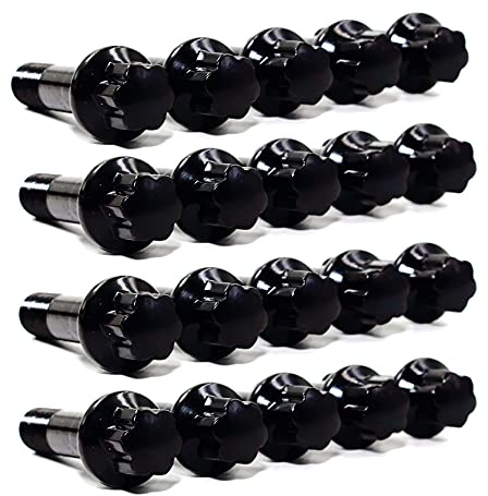 Set of 20 Veritek 14x1.5mm Black OE 2.75 Inch 45mm Shank Length 17mm Star Hex Black Ball Seat Wheel Lug Bolts for Mercedes Factory Wheels VPE-14151809CFBK