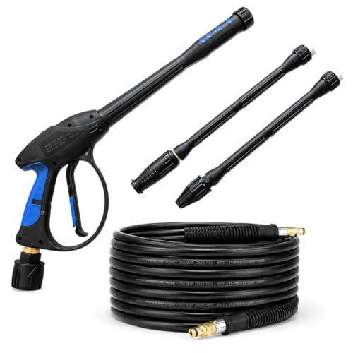 Juego de limpiador de alta presión para Kärcher K2-K7 Quick Connect – Pistola de alta presión M22 IG/AG con lanza Vario-Lance & 5 metros de manguera de repuesto con conector – hasta 280 bar y 150 °C
