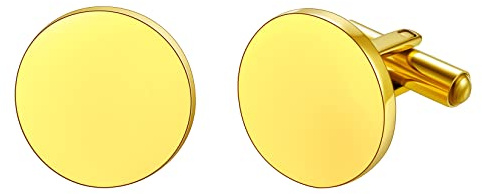 U7 Manschettenknöpfe Herren Edelstahl Personalisierte Manschettenknopf mit Gravurtext Foto Cufflinks for Men, Silber//Gold/Schwarz
