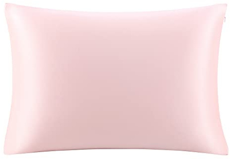 PiccoCasa 25 Momme Kissenbezug aus Doppelseitige 100% Seide Kissenbezug für Haar und Haut - Maulbeerseide Kopfkissenbezug - mit verstecktem Reißverschluss Hellrosa 40×60cm