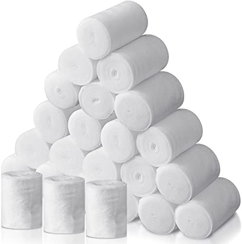 Paquete individual de 24 rollos de relleno fundido, rollo de vendaje con yeso suave para Halloween, proyectos de arte, moldes corporales, suministros para hacer máscaras (3 pulgadas x 9 pies)
