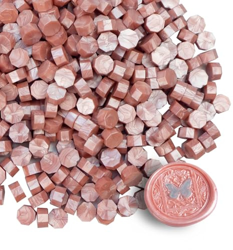 Tomgenrine Premium Siegelwachs-Perlen - 520 Stück in Roségold für Briefe, Grußkarten, Weinflaschen & Bastelarbeiten | Hochwertige Qualität für Hochzeitseinladungen, Party-Deko & DIY-Projekte