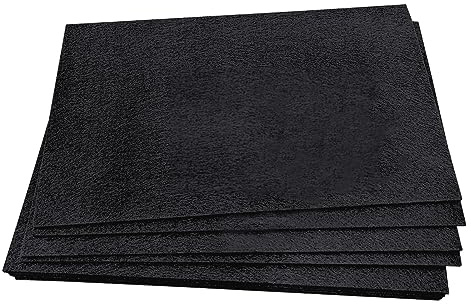 Jtnohx Fogli di Feltro Rigido, 2mm Tessuto Feltro per L'artigianato, 12pcs 17,78 x 28,7cm Fogli Quadrati, Pannolenci Colorato per Progetti di cucito e fai da te (Nero)