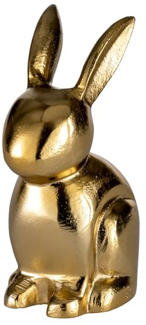 EGLO LIVING Osterdeko Hase Vohilava, Deko Figur Ostern Frühling | Frühlingsdeko Osterhase, elegante Tischdeko, Osterfigur aus Aluminium in Gold, 17,5 cm