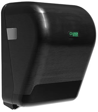 Dispensador de papel toalla en rollo con sistema autocortante ECO-LUXE negro