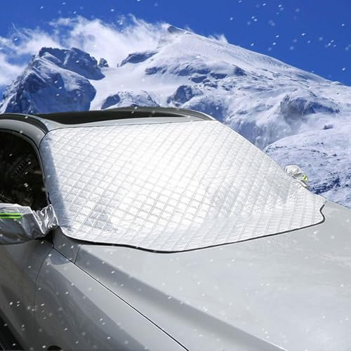 NOYVYDS Copri Parabrezza per Auto Inverno,Telo Parabrezza Antighiaccio per Auto Protezione Antigelo e Contro Grandine,Magnetico,Adatto la Maggior Parte dei Veicoli,199 * 127cm