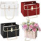 BEIBXHQQ 4 Pieces of Flower Portable Packaging Bags, Portable Flower Gift Boxes, Flower Arrangement Bouquet Bags, Foldable Bouquet Packaging Bags, Suitable for Birthdays, Mother's Day, Weddings (Four Colors)