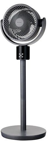 Be Cool Digitaler Stand- und Tischventilator 26cm – DC Inverter Motor, 50 Watt, 12 Stufen, 3 Windmodi, 3D-Osszilation, Höhe einstellbar: 66/95 cm, 15 Std. Timer, LED-Anzeige, Fernbedienung, grau