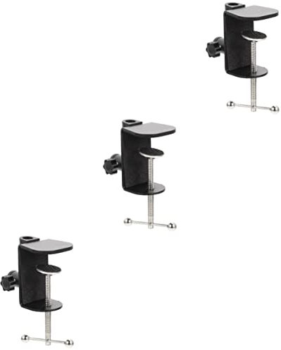 4 Stück mit Clips, Clip-Schraubsockel, Mikrofon-Tisch-Mikrofonregale, Halterung, freitragende Versorgungsklemme für Kamera, Lampe, Scherenplatte, Tisch, verstellbare Aufhängungsstr