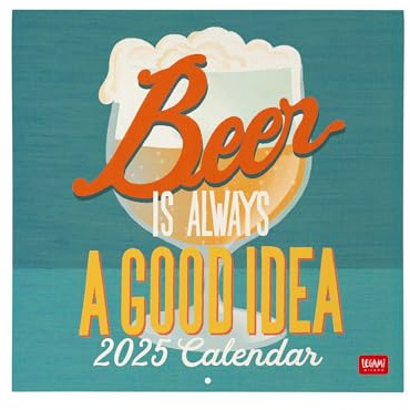 Legami - Wandkalender 2025 - Großer Wandkalender 30 x 29 cm, 12 Monate und Jahresplaner, Platz für Notizen und Notizen, auf Englisch, Sternzeichen und internationale Feiertage, Beer