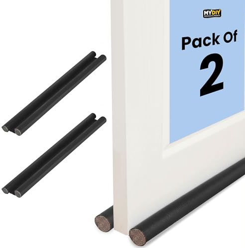 MY DIY Draft Excluder for Doors 2Pack Double Sided Draught Excluder 95CM/37 inch Door Stopper Premium Under Door Draught Excluder Adjustable Draft Stopper Noise Reduction Bug Free Blocks Light