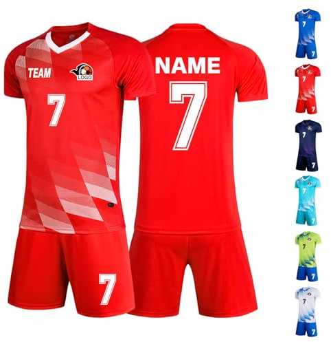 LAIFU Personalisierbare Fußballtrikots für Erwachsene Personalisierte Kindertrikots mit Namen, Nummern und Logo Atmungsaktive Fußballtrikot